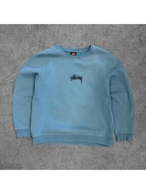 Y2K Blue Stussy Crewneck